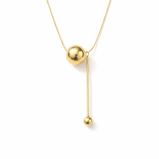 Golden Dual Drop Pendant Necklace
