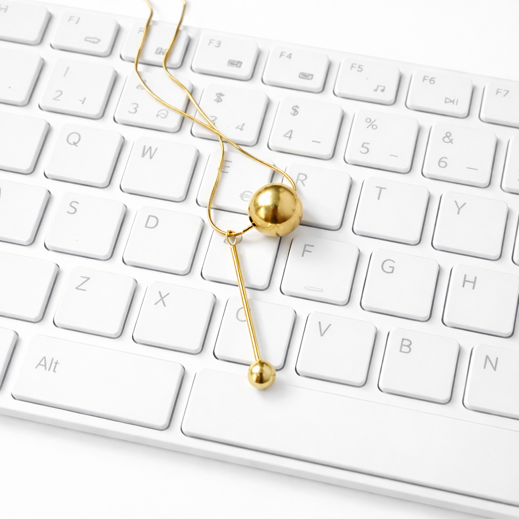 Golden Dual Drop Pendant Necklace